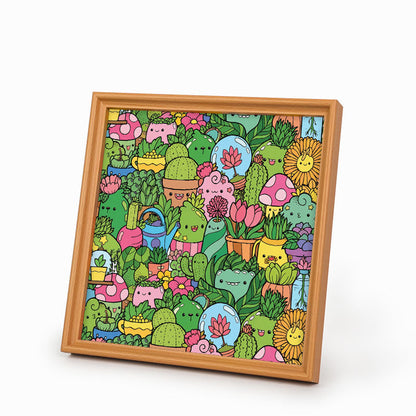 Botanisches Paradies – Ausmalpuzzle aus Holz
