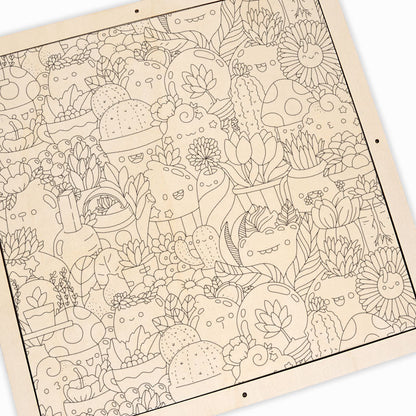 Botanisches Paradies – Ausmalpuzzle aus Holz
