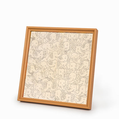 Elefantenparty – Ausmalpuzzle aus Holz