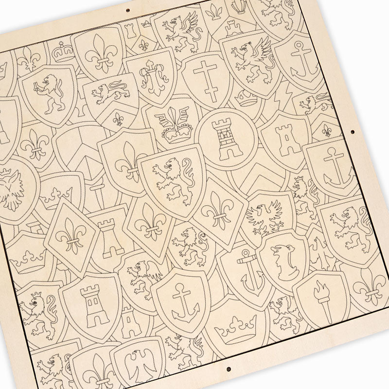 Abzeichensammlung – Ausmalpuzzle aus Holz