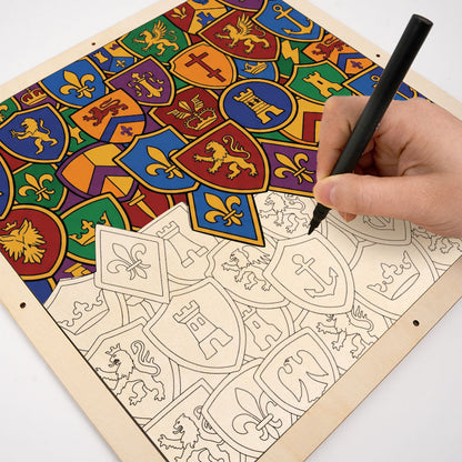 Abzeichensammlung – Ausmalpuzzle aus Holz