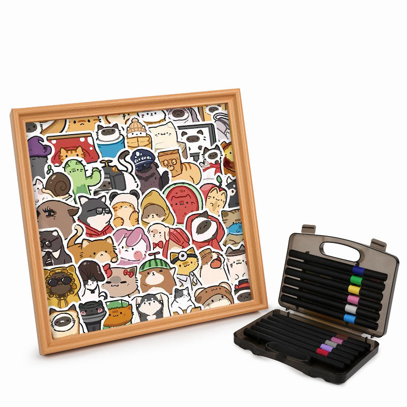 Fröhliche Haustiere – Ausmalpuzzle aus Holz