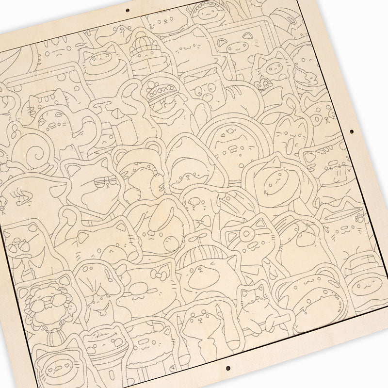 Fröhliche Haustiere – Ausmalpuzzle aus Holz