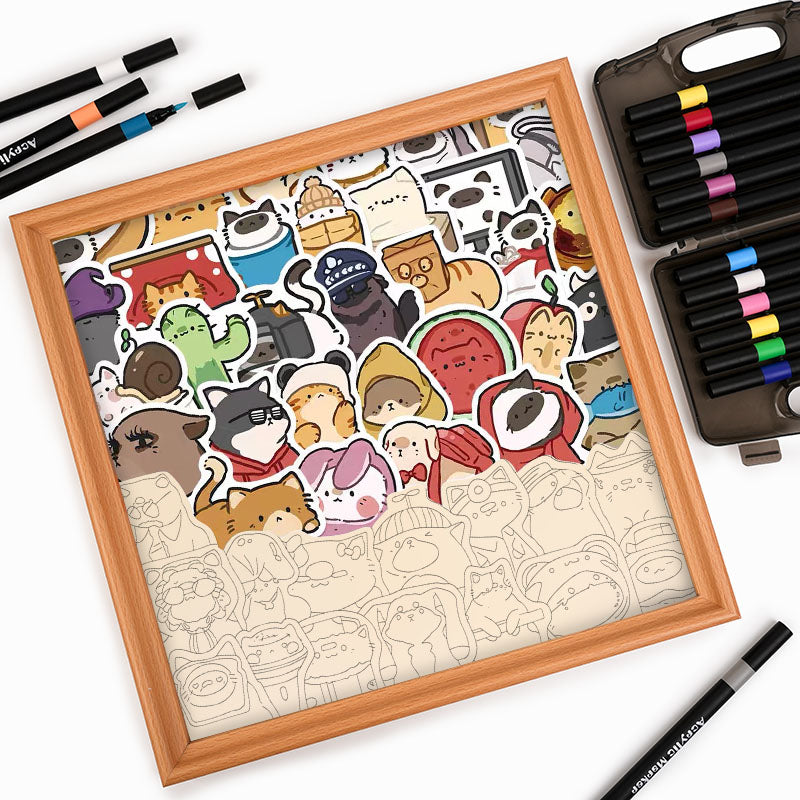 Fröhliche Haustiere – Ausmalpuzzle aus Holz