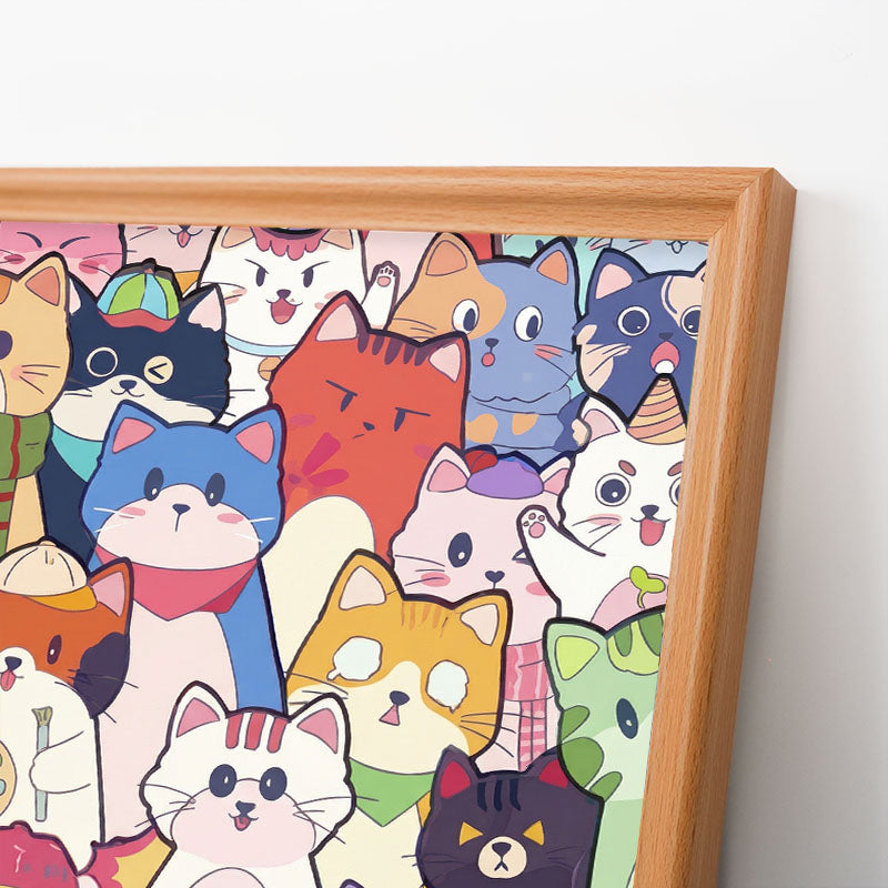 Verspielte Katzen – Ausmalpuzzle aus Holz