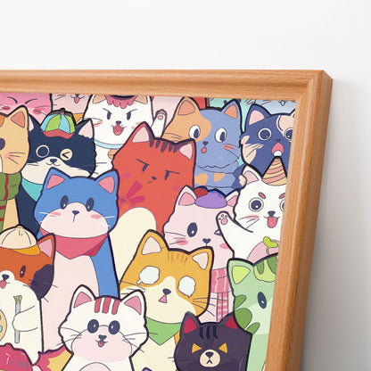 Verspielte Katzen – Ausmalpuzzle aus Holz