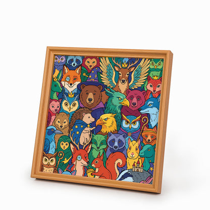 Verzauberte Waldtiere – Ausmalpuzzle aus Holz