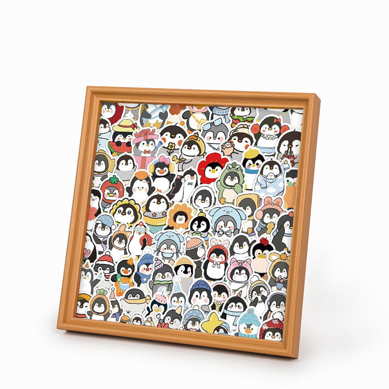 Lustige Pinguine – Ausmalpuzzle aus Holz