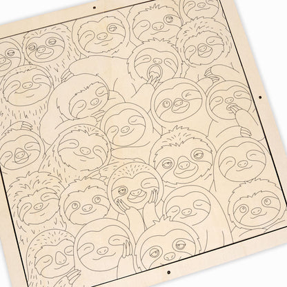 Faultiere – Ausmalpuzzle aus Holz