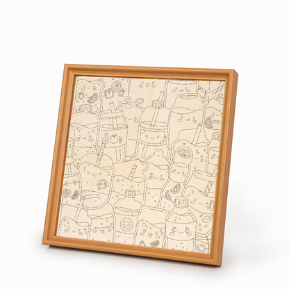 Niedliche Säfte – Ausmalpuzzle aus Holz