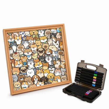 Tiny Puppy World – Ausmalpuzzle aus Holz