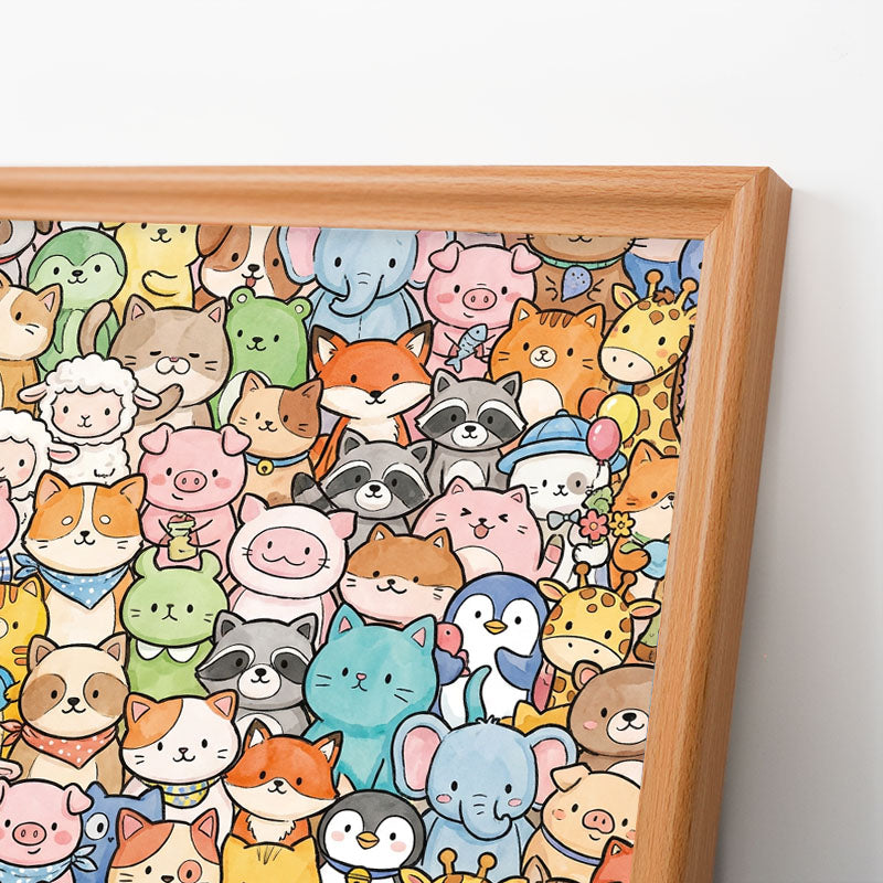 Verspielte Tiere – Ausmalpuzzle aus Holz