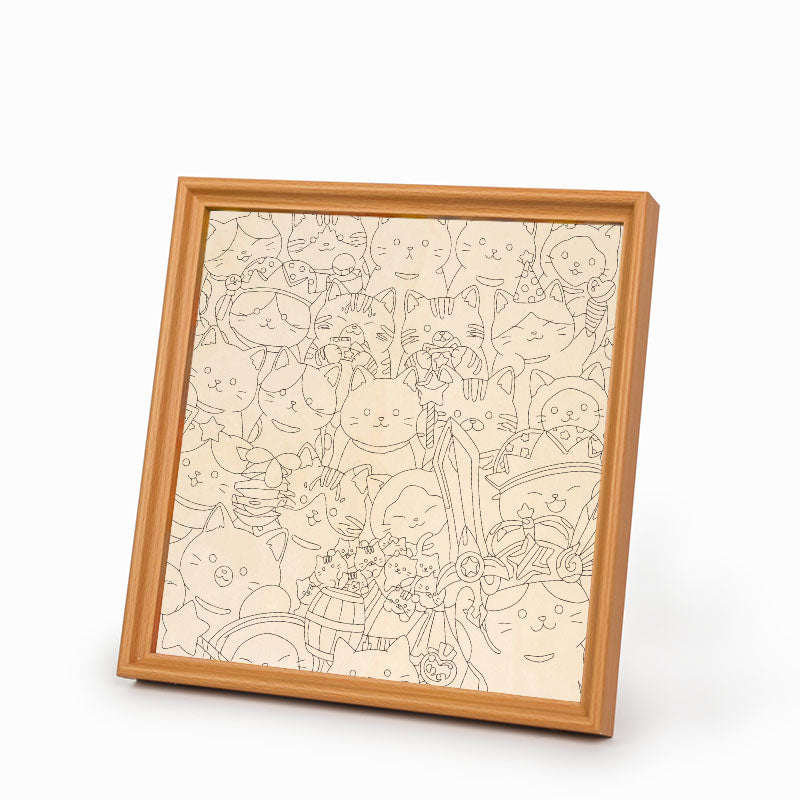 Magische Kätzchen – Ausmalpuzzle aus Holz