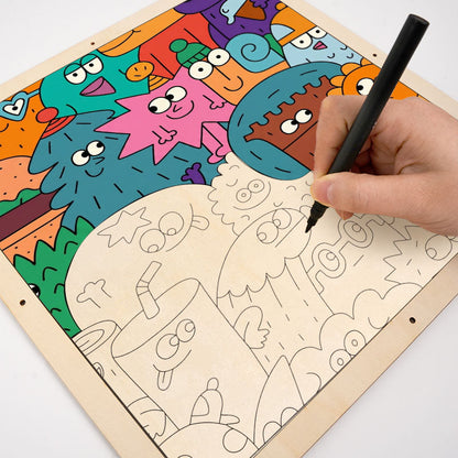 Gesichter der Dinge – Ausmalpuzzle aus Holz