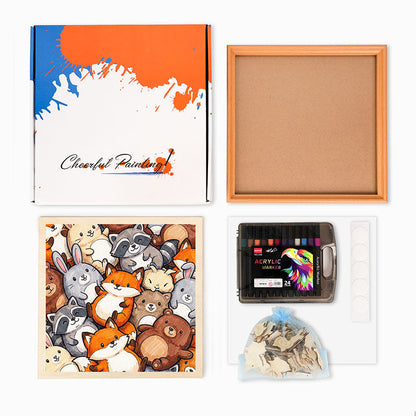 Waldtiere – Ausmalpuzzle aus Holz