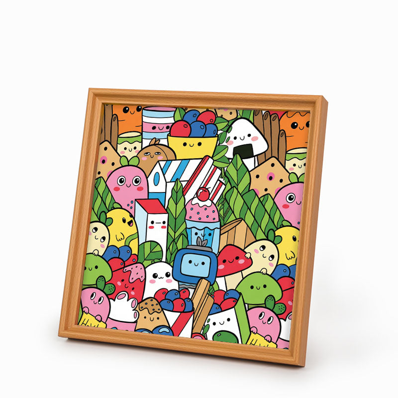 Food Friends – Ausmalpuzzle aus Holz