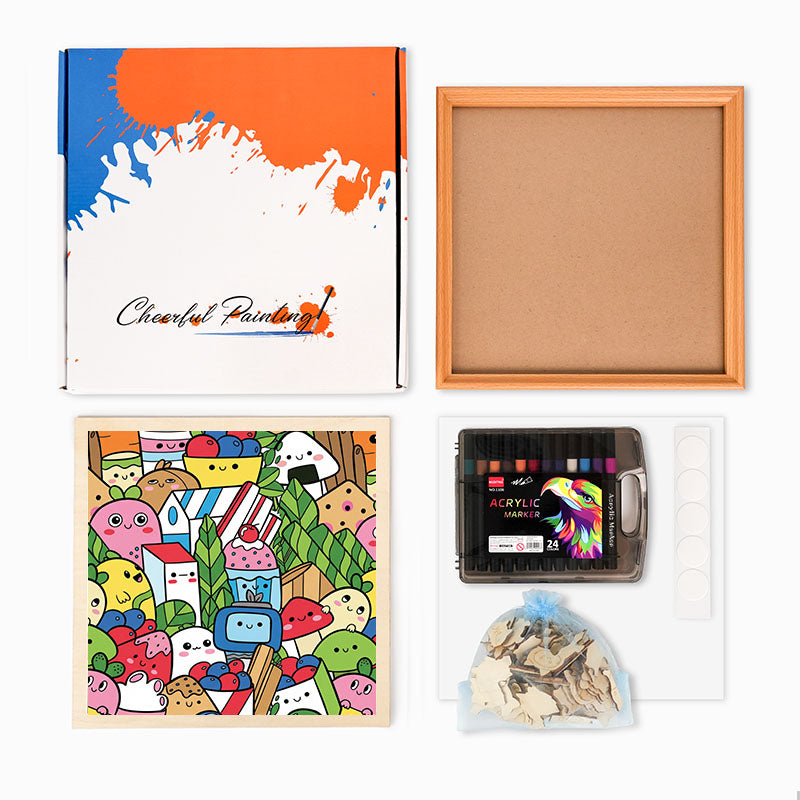 Food Friends – Ausmalpuzzle aus Holz