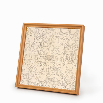 Seltsame Katzen – Ausmalpuzzle aus Holz