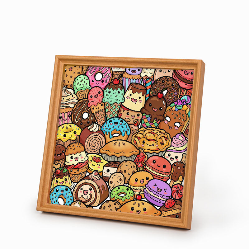 Snack Squad – Ausmalpuzzle aus Holz