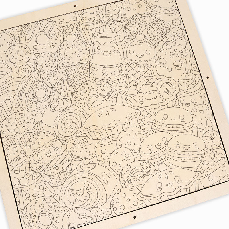 Snack Squad – Ausmalpuzzle aus Holz