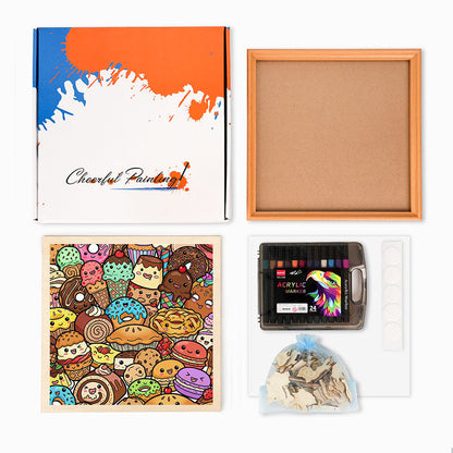 Snack Squad – Ausmalpuzzle aus Holz