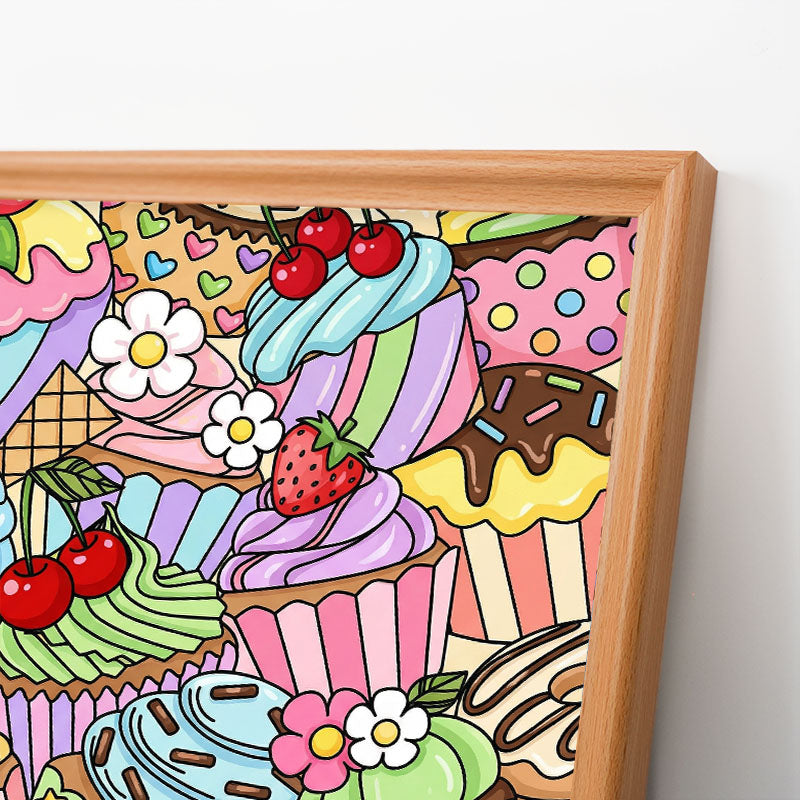 Niedliche Cupcakes – Ausmalpuzzle aus Holz