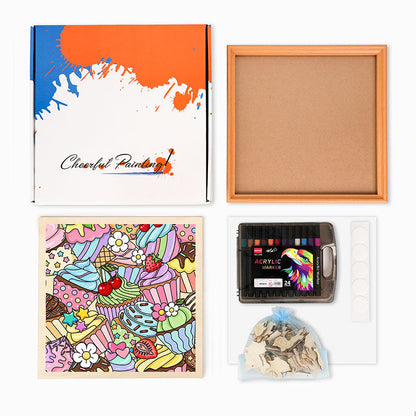 Niedliche Cupcakes – Ausmalpuzzle aus Holz