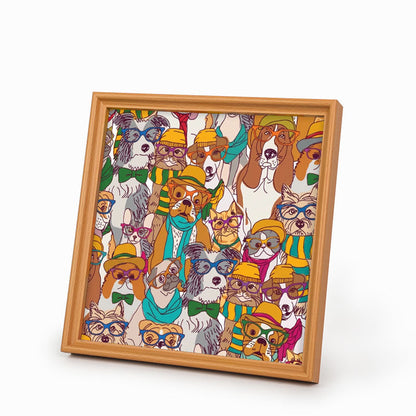 Hunde mit Brille – Ausmalpuzzle aus Holz