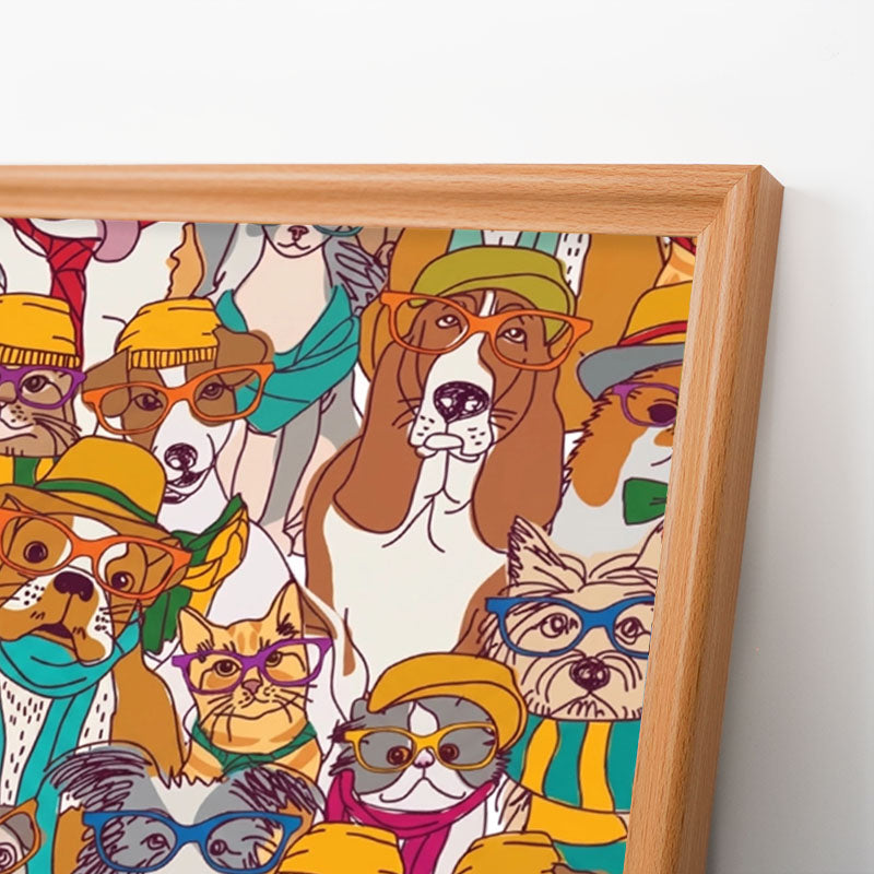 Hunde mit Brille – Ausmalpuzzle aus Holz