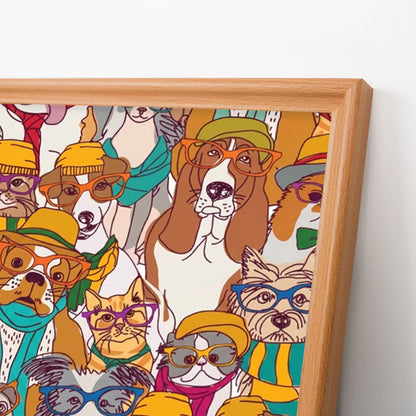 Hunde mit Brille – Ausmalpuzzle aus Holz