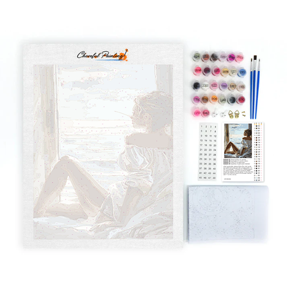 Contemplación junto al mar - Pintura por números