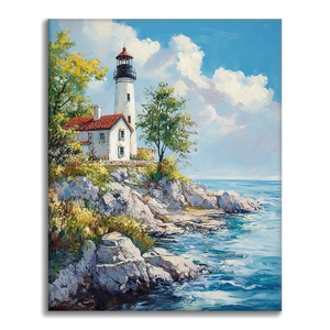 Küstenleuchtturm - Malen nach Zahlen