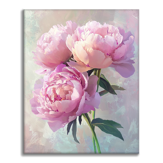 Rosa Pfingstrose - Malen nach Zahlen