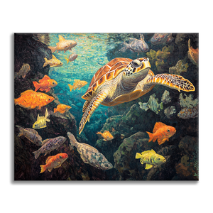 Schildkröten und Fische - Malen nach Zahlen