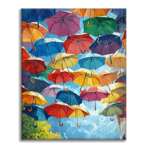 Regenschirme - Malen nach Zahlen