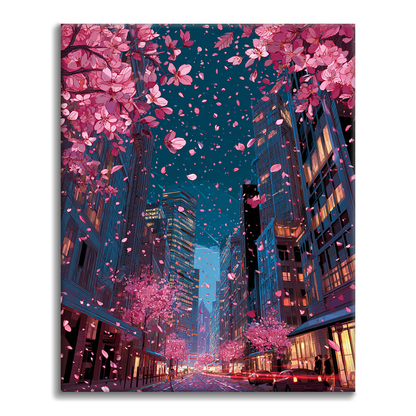 City Blooms Cherry - Malen nach Zahlen