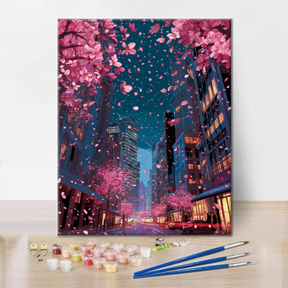 City Blooms Cherry - Malen nach Zahlen