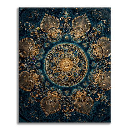 Goldenes Lotus-Mandala - Malen nach Zahlen
