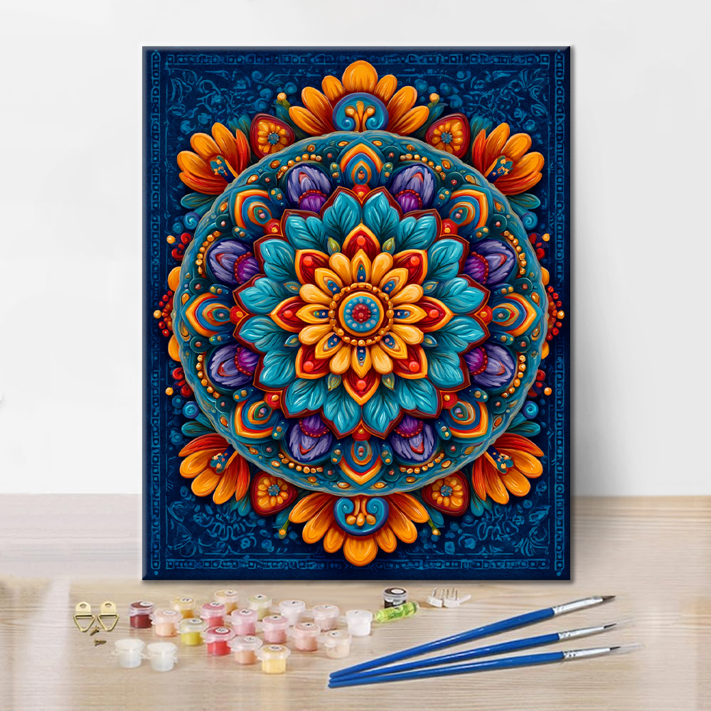 Strahlendes Mandala - Malen nach Zahlen