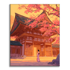 Sakura am Schrein - Malen nach Zahlen