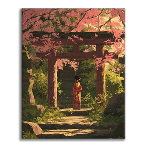 Silhouette der Sakura - Malen nach Zahlen