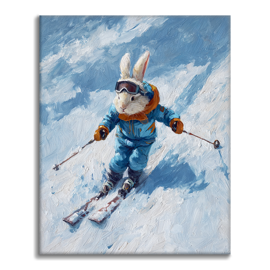 Rasanter Schneehase - Malen nach Zahlen