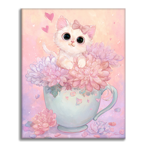 Tea Time Kitten - Malen nach Zahlen
