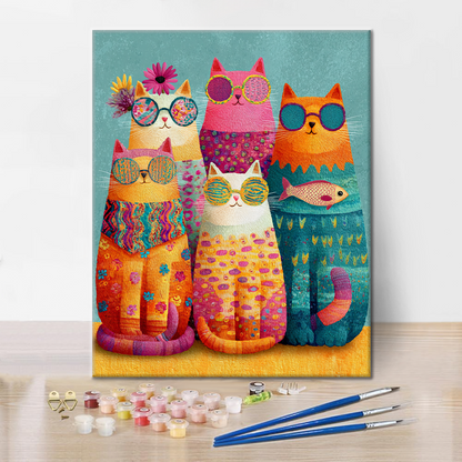 Cool Cat Crew - Malen nach Zahlen