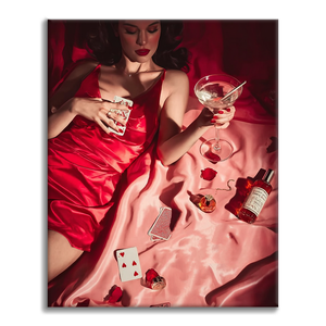 Poker und Getränke - Malen nach Zahlen