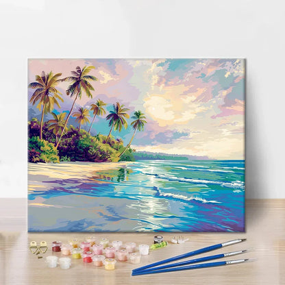 Tropischer Strand - Malen nach Zahlen