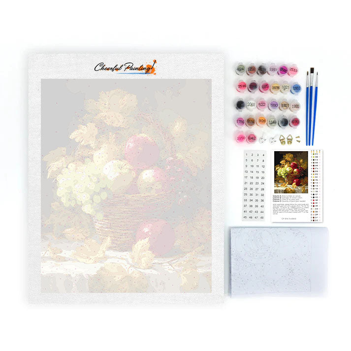 Herbstlicher Obstkorb - Malen nach Zahlen