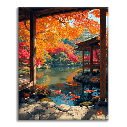 Herbstreflexionen - Malen nach Zahlen