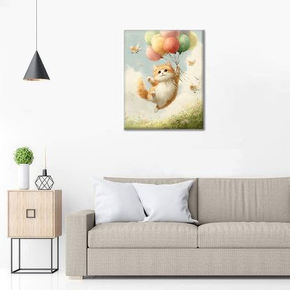 Katzenballonfahrt - Malen nach Zahlen