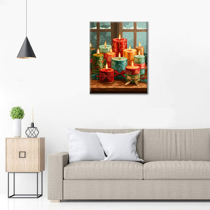 Weihnachtskerzenschein - Malen nach Zahlen